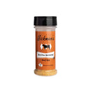 A pack of 2 Hickman's Bovine Bonanza Beef Rub from Hickman's BBQ comes in plastic shakers with orange labels, black lids, and visible all natural beef seasoning inside.