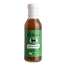 A bottle from the Hickman's BBQ Marinade Package with Injector, featuring a white cap and a green label adorned with black and white text and a pig illustration—ideal for use with your favorite marinade injector or as part of any BBQ marinade kit.