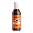 A bottle of Hickman's BBQ Marinade Package with Injector by Hickman's BBQ, featuring an orange label, white cap, and clear product details—ideal for use with marinade injectors or as a key component in your BBQ marinade kit.