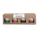 A B.T. Leigh’s Somethin’ to Finish With Gift Box - Fiery Finishing Salts containing four small jars of fiery finishing salts, each with a different flavored label.