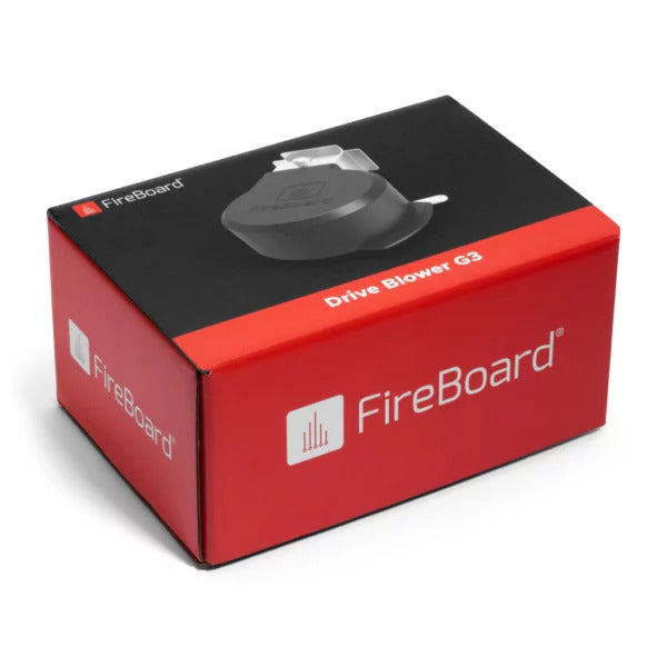 FireBoard Drive Blower G3 variable speed 20 CFM smoker fan at DDR BBQ Supply in box