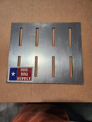 Offset smoker firebox plate designed to improve airflow and heat distribution for consistent smoking performance