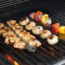 Flat stainless steel BBQ skewers, ideal for kabobs & Shrimp and available with personalization option with personalization
