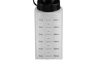 Close-up of a clear plastic bottle with black cap, showing ounce and milliliter markings—ideal for accurate measurements during griddle cleaning with the Napoleon Griddle 4-Piece Cleaning Kit by Napoleon Grills (GATL013).