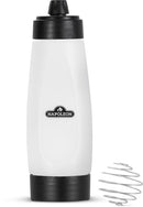 The Napoleon Pancake Mixer and Dispenser (GACP006) by Napoleon Grills features a black and white plastic bottle with a black cap and includes a detachable metal mixing spring—ideal as a pancake dispenser or griddle accessory.
