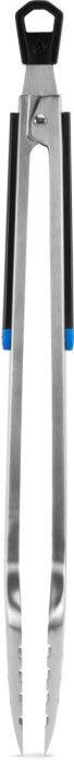 The Napoleon 3-Piece Starter Tool Set Essential Series (GATL002) by Napoleon Grills includes kitchen tongs with black and blue handles and a built-in bottle opener—an essential for any grilling tool set.