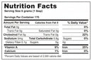 Nutrition Facts for a 6g (1 tbsp) serving of SALTOPIA Infused Sea Salts Garden Herbs & Lemon Seasoning: 0g fat, 0mg cholesterol, 0mg sodium, 0.8g carbs, 0.1g fiber, Vitamin A 9%, Calcium 1%, Iron 25%; no vitamin C or sugars.
