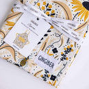 Gingiber Bee Garden cotton canvas apron for cooking baking and kitchen use