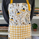 Gingiber Bee Garden cotton canvas apron for cooking baking and kitchen use