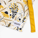 Gingiber Bee Garden cotton canvas apron for cooking baking and kitchen use