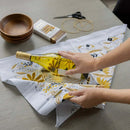 Gingiber Bee Garden flour sack tea towel for everyday kitchen cleanup and use