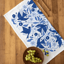 Gingiber Blue Songbird flour sack tea towel for sourdough baking and kitchen use