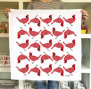 Gingiber Cardinal flour sack tea towel for everyday kitchen cleanup and use