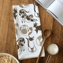 Gingiber Cat flour sack tea towel for everyday kitchen cleanup and use