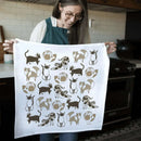 Gingiber Cat flour sack tea towel for everyday kitchen cleanup and use