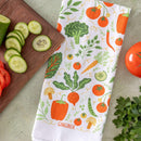 Gingiber Vegetable flour sack tea towel for garden harvest and kitchen use