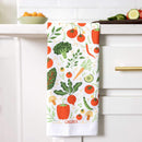 Gingiber Vegetable flour sack tea towel for garden harvest and kitchen use