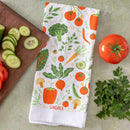 Gingiber Vegetable flour sack tea towel for garden harvest and kitchen use