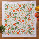 Gingiber Vegetable flour sack tea towel for garden harvest and kitchen use