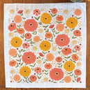 Gingiber Zinnia flour sack tea towel for sourdough baking and kitchen use