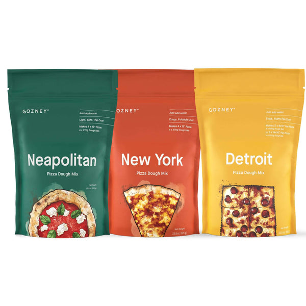Gozney 3 Pizza Dough Collection with artisan doughs for wood-fired pizza ovens