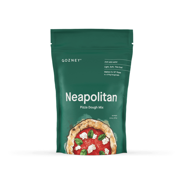 Gozney Neapolitan Pizza Dough Mix – make artisan-style pizza with airy crust at home using outdoor pizza ovens – available at DDR BBQ Supply