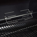 Green Mountain Pellet Grills Rotisserie Kit  for Peak 2.0 and Jim Bowie models. models close up view. 