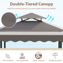 DirectDeals Grill Gazebo with Awning 3-Piece Outdoor BBQ Canopy Double-Tier Soft Top Barbecue Shelter features a vented top for smoke, is tear-resistant, sun-protective, and drizzle-resistant—ideal for barbecues.