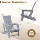 The DirectDeals Adirondack Chair with Cup Holder - HDPE Outdoor Seating measures 36.5″H x 30.5″W x 31.5″D, supports up to 330 lbs, and features armrests (26.5″W x 24″L) and a 22″W backrest.