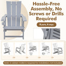 DirectDeals Adirondack Chair with Cup Holder - HDPE Outdoor Seating features hassle-free assembly—no screws or drills needed. Six-step illustrated guide included; rubber mallet required (not included).