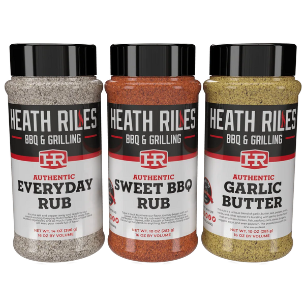 Heath Riles 3 Essential Shakers Rub Set Everyday Sweet Garlic Butter at DDR BBQ Supply