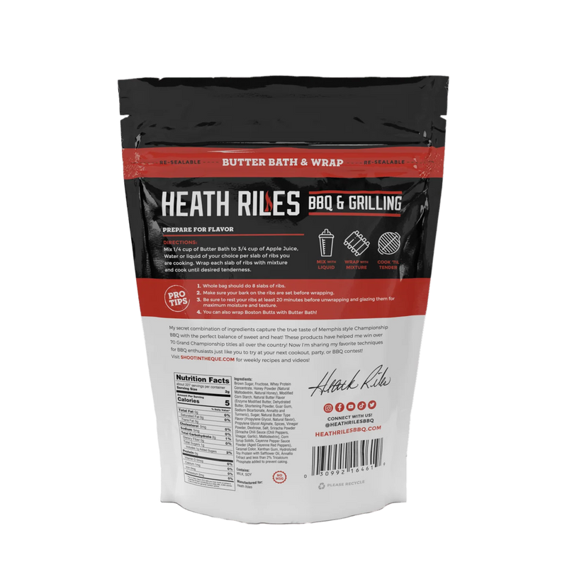Heath Riles Butter Bath and Wrap mix for tender competition style ribs at DDR BBQ Supply