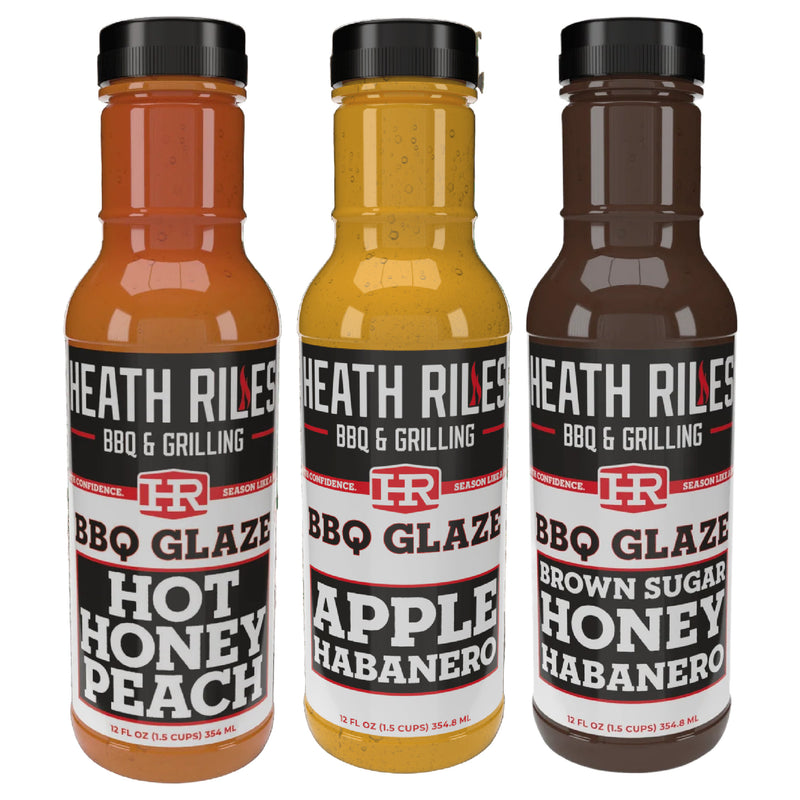 Heath Riles Classic Sweet Heat BBQ Glaze 3 Pack DDR BBQ Supply