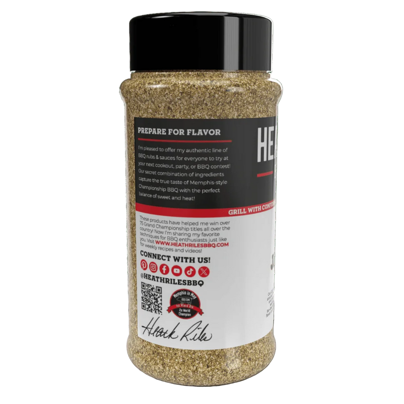 Heath Riles Garlic Jalapeño Rub – Bold Garlic & Spicy Jalapeño BBQ Seasoning for Grilling, Smoking, and Roasting