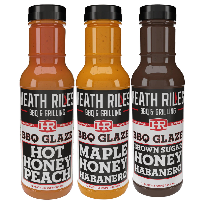 Heath Riles Honey Habanero BBQ Glaze 3 Pack DDR BBQ Supply