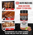Heath Riles Pecan Rub from DDR BBQ Supply seasoning bottle for pork beef chicken and seafood