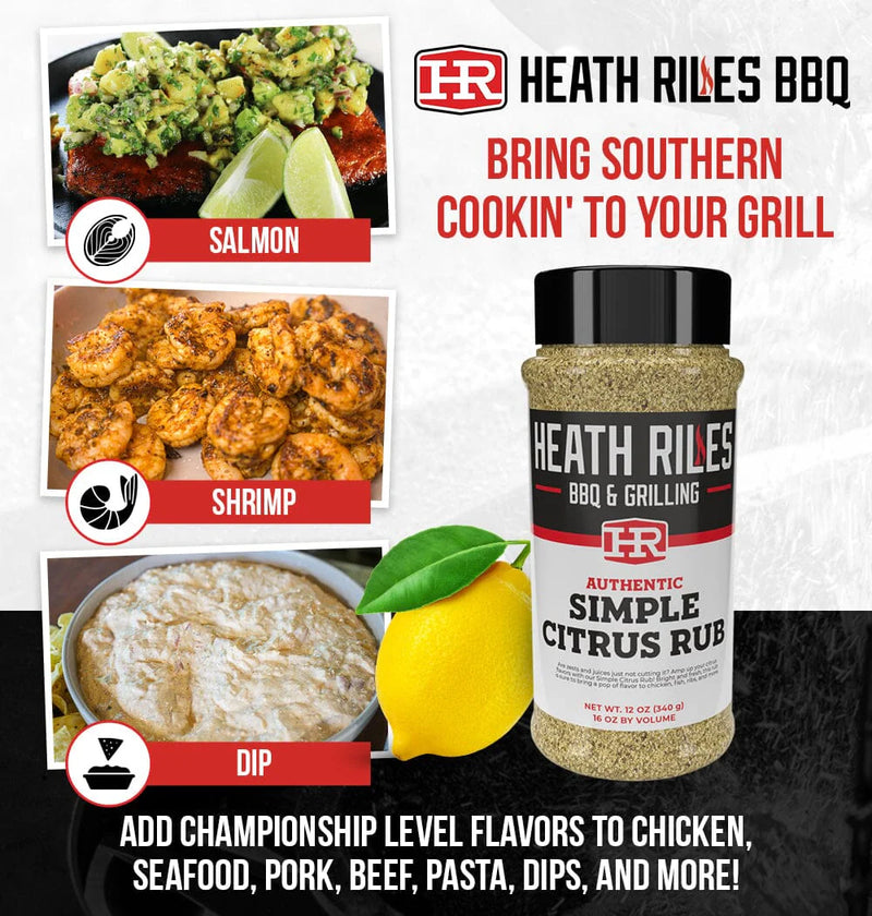 Heath Riles Simple Citrus Rub – Citrus BBQ Seasoning for Chicken, Fish, and More