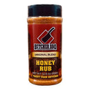 A 12.5 oz container of Butcher BBQ Honey Rub "The Original" Dry Rub / BBQ Seasoning, by Butcher BBQ, with a red and black label featuring a meat cleaver logo and “Trust Your Butcher” at the bottom.