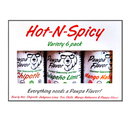 A Pawpa Flavor LLC Hot-N-Spicy Seasoning & Rub Variety 6 Pack is displayed, offering a selection of bold Chipotle, zesty Jalapeño Lime, and fiery Mango Habanero flavors. Ideal for spice lovers and those seeking adventurous seasoning options, the text proclaims: Everything needs a Pawpa Flavor!.