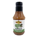 An 18 oz plastic bottle of Hickman's BBQ Gluten Free Creole Butter Injection & Marinade, featuring a black cap and a white and green label, highlights its gluten-free recipe infused with Southern-style flavor. Perfect for Creole butter injection, this marinade also contains no high fructose corn syrup. Available in a pack of 2.