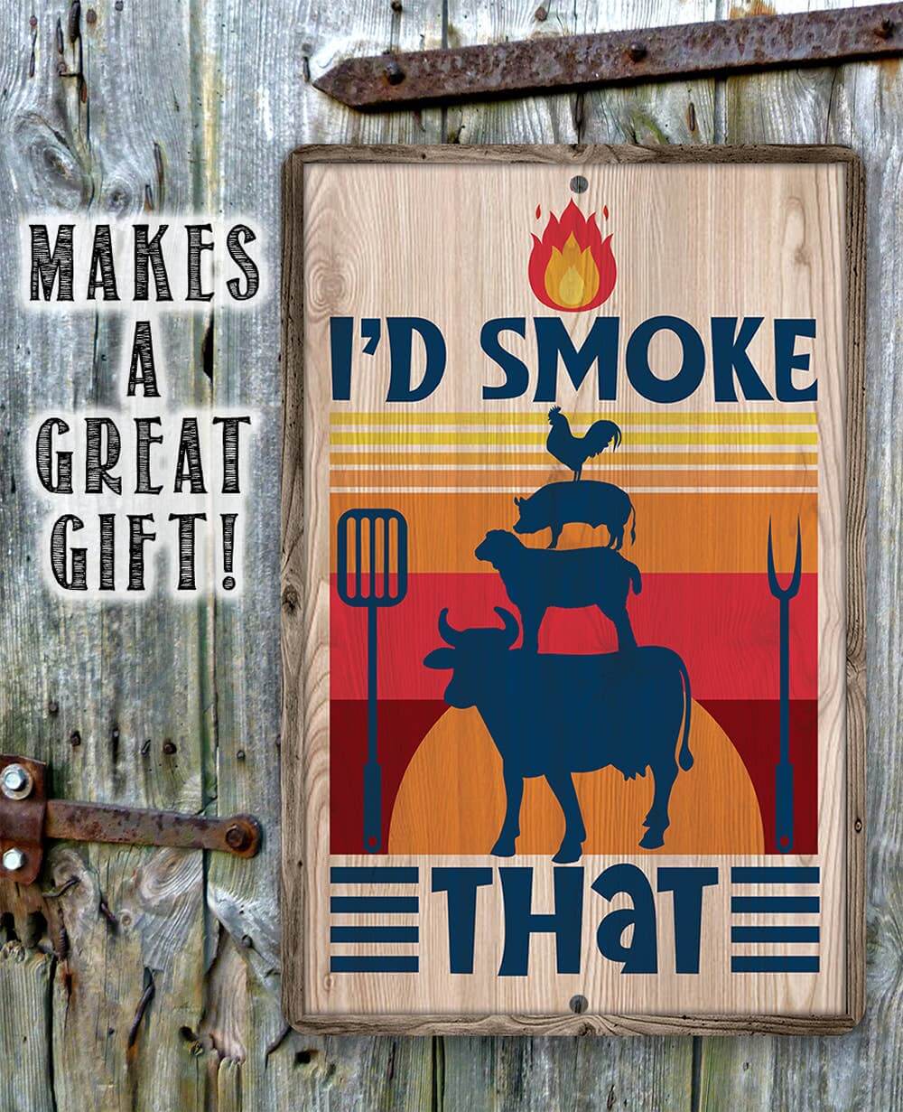 That Meat Sign Funny BBQ Meat Lover Metal Sign for Grill Area