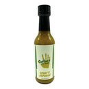 A bottle of Culture Hot Sauce What's Japanin' by Culture Hot Sauce, featuring a black cap and a light-colored label, stands upright on a white background. This hot sauce offers bold flavors inspired by sushi hot sauce and the bright zestiness of Japanese citrus.