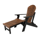 Kanyon Living Folding Adirondack Chair with Pullout Ottoman in Antique Mahogany & Black at DDR BBQ Supply