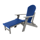 Kanyon Living Folding Adirondack Chair with Pullout Ottoman in Blue & Light Grey at DDR BBQ Supply