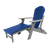 Kanyon Living Folding Adirondack Chair with Pullout Ottoman Blue & Light Grey