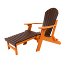 Kanyon Living Folding Adirondack Chair with Pullout Ottoman in Dark Wood & Orange at DDR BBQ Supply