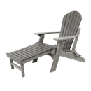 Kanyon Living Folding Adirondack Chair with Pullout Ottoman in solid Driftwood Grey DDR BBQ Supply