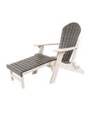 Kanyon Living Folding Adirondack Chair with Pullout Ottoman in Driftwood Grey & White DDR BBQ Supply