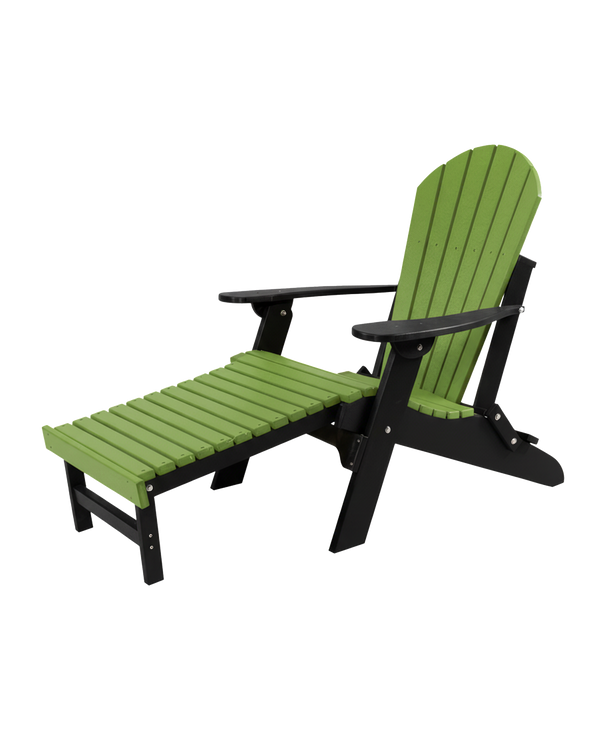 Kanyon Living Folding Adirondack Chair with Pullout Ottoman in Lime Green & Black at DDR BBQ Supply