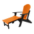 Kanyon Living Folding Adirondack Chair with Pullout Ottoman Orange & Black